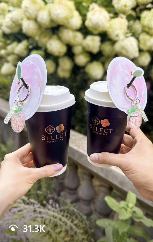 Bubble tea product social post with 31.3 thousand views