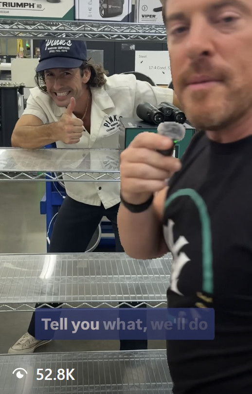Trade show social post with 52.8 thousand views