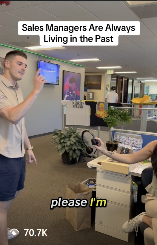 Sales team social post with 70.7 thousand views