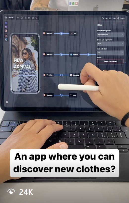 App design social post with 24 thousand views