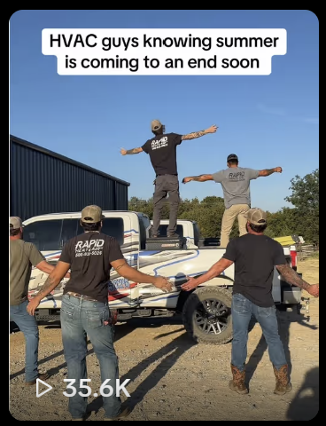 HVAC company social post with 35.6 thousand views